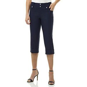 Larry Levine Midnight Blue Cuffed Capris NWOT sz 14
